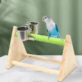 Leisure Toy Eco-friendly Bird Perch Playground Cage Toy Natural Wood Bird Cage Toy Bite-resistant