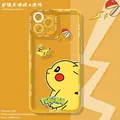 Coque de téléphone Pokémon Cartoon Kawayi Pikachu coque transparente pour iPhone 15 14 11 13 12 Pro