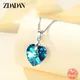 Zddan – colliers en argent Sterling 925 pour femmes bijoux en cristal de cœur cadeau de mariage à