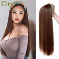 DIFEI – perruques synthétiques longues et lisses postiche naturelle brune noire faux cheveux