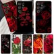 Coque à fleurs roses rouges vives pour Samsung Galaxy S23 S22 S21 Ultra Note 20 S8 S9 S10