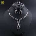 Ensemble de bijoux goutte d'eau classique pour femmes collier et boucles d'oreilles ensembles de