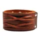 Bracelet manchette en cuir véritable pour hommes et femmes design multicouche punk marron rock