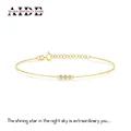 AIDE – Bracelet en argent Sterling 925 pour femmes et filles chaîne Simple avec Triple diamant