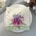 Serviettes de Table Vintage en papier 20 pièces/paquet fleurs et papillons découpés serviettes