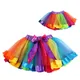 Jupon en maille arc-en-ciel pour filles de 0 à 8 ans jupe Tutu à taille élastique avec nœud