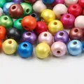 Perles Rondes Colorées en Bois Naturel 10/15mm pour Bijoux Hochet pour Bébé Sucette Bracelet