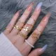 KINFOLK – ensemble d'anneaux de doigt style Boho en forme de feuille de blé couleur or bijoux de