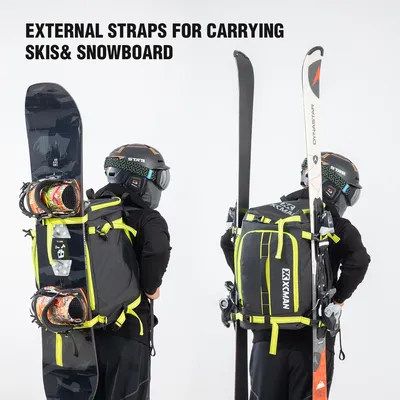 XCMAN-Sac à dos de ski étanche avec compartiments individuels capacité 50L casque bottes