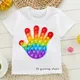 T-shirt drôle Kawaii Rainbow Palm Yacht T-shirt Fidget Toys T-shirt PopIt T-shirt pour garçons et