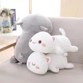 Jouet en peluche chat doux Kawaii pour enfants animal de dessin animé mignon gris blanc yeux