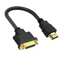 M/F – cordon adaptateur vidéo mâle/femelle HDMI compatible avec DVI-I 24 + 5 câbles pour PC