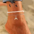 Bracelets de cheville bohème pour femmes bracelet de cheville en or perle JOSummer bracelet sur