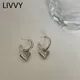 LIVVY – boucles d'oreilles pendantes en forme de cœur couleur argent bijoux d'été simples