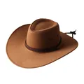 Chapeau de cow-boy occidental à large bord style Jazz rétro tendance Vintage assorti cadeaux