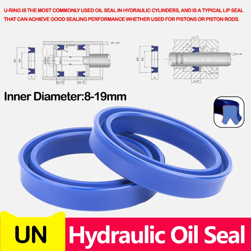 UN,ID 8/9/10/12/14/15/16-19MM, joint hydraulique d'arbre Radial UN, tige de Piston d'arbre de Piston en polyuréthane PU joint d'huile de tasse en U à lèvre unique
