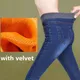 Jean denim taille haute en velours pour femme pantalon sarouel vintage pleine longueur jean