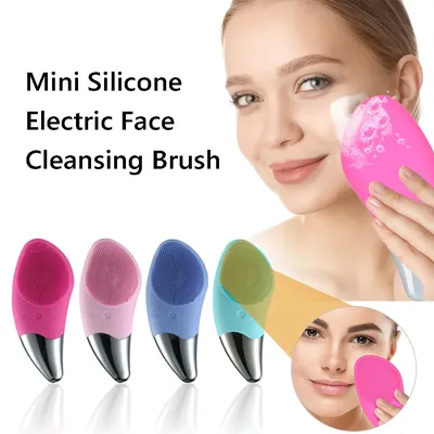 Mini brosse électrique en silicone pour le nettoyage du visage ultrasons livres de pores en