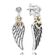 Boucles d'oreilles en or Sterling 925 avec cœur et guide pour femmes bijoux avec cristal plume