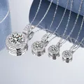 Smyoue – collier en Moissanite 10/5/4/3CT pour femmes pendentif en diamant de laboratoire rond