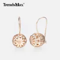 Cubic Zunderes-Boucles d'Oreilles Découpées en Or Rose pour Femme Bijoux de Mariage Cadeaux Saint