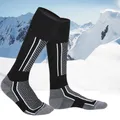 Chaussettes thermiques longues en coton pour homme et femme 1 paire accessoire de randonnée sport