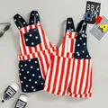 Newborn Baby Boy Girl 4th of July Outfit Stars Stripes Patchwork Jumpsuit Overalls Independence Day