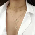 Collier avec pendentif avec initiales de nom pour femmes pièce de monnaie lettre chaîne de cou