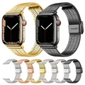 Bracelet à boucle milanaise pour Apple Watch bracelet en acier inoxydable bracelet en métal pour