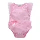 Baywell-Barboteuse princesse brodée pour petites filles petite robe rose à volants manches