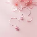 Modian mode rond Swing rose cristal fleur goutte boucles d'oreilles charme 100% 925 bijoux en argent