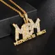 Personnalité de la mode Hip Hop Cubic Zcomprenes sur lettre M-B-M pendentif présidence colliers pour