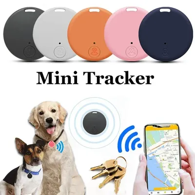 Mini traqueurs GPS ronds pour hommes et enfants dispositif de suivi anti-perte Bluetooth 5.0