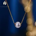 VITICEN – collier en or véritable 18K pour femmes collier de perles d'eau douce naturelles cadeau