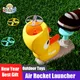 Lanceur de fusée à air pour enfants jouet d'extérieur disque volant lanceur de pied jeu de sport