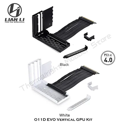 LIAN LI O11D EVO-Kit de câble Riser GPU droit noir blanc PCI-e 380 4.0mm 3.0