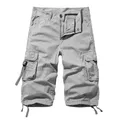 Short cargo grande taille pour homme short militaire patchwork coton blanc longueur genou