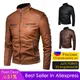 ZREZ — Veste pour Homme en Cuir PU avec Poche Type Motard Manteau Vintage Décontracté avec