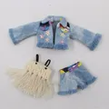 ICY DBS-Blyth Doll Joint Body Tassels Jacket Denim Toy Clothes Short Pants Anime Clothes Gift