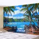 Tapisserie de paysage de mer de nature mur d'arbre d'ampli de bord de mer art décoratif océan