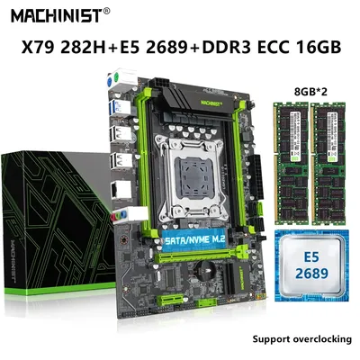 MACHINIST-Kit de carte mère X79 LGA 2011 processeur CPU Xeon E5 2689 16G = 2*8G RAM DDR3 ECC jeu