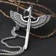 Collier croix en acier inoxydable pour homme épée sainte d'ange vintage bijoux fantaisie