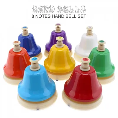 Ensemble de cloches à main colorées pour enfants 8 pièces/lot musique pour l'éducation précoce