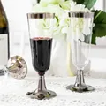 6pcs Plastic Champagne Flutes Disposable Wine Glasses Toasting Flutes For Birthday Party Wedding