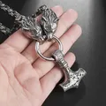 Collier pendentif marteau celtique nordique en acier inoxydable pour hommes amulette de