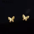 WOOZU-Boucles d'oreilles papillon mignonnes en argent regardé 925 plaqué or 14 carats pour femmes