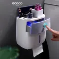 ECOCO – boîte à mouchoirs Double couche porte-papier hygiénique mural étanche boîte de rangement