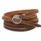 Bracelet multicouche en cuir marron pour hommes et femmes rétro Style charme loisirs nouvelle