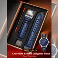 Bracelet Crocodile en cuir 12 14 16 18 20 22 24mm pour Longines Master Omega pour hommes et