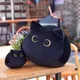 Oreiller rond en peluche chat noir Kawaii 18/40/55cm coussin de sieste Animal doux et créatif